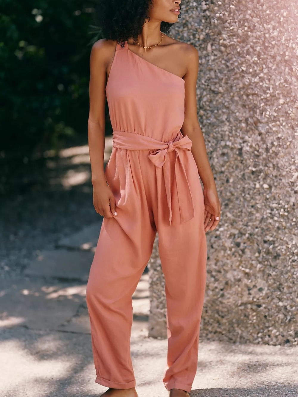 One-Shoulder Jumpsuit in Canyon Clay from Celandine